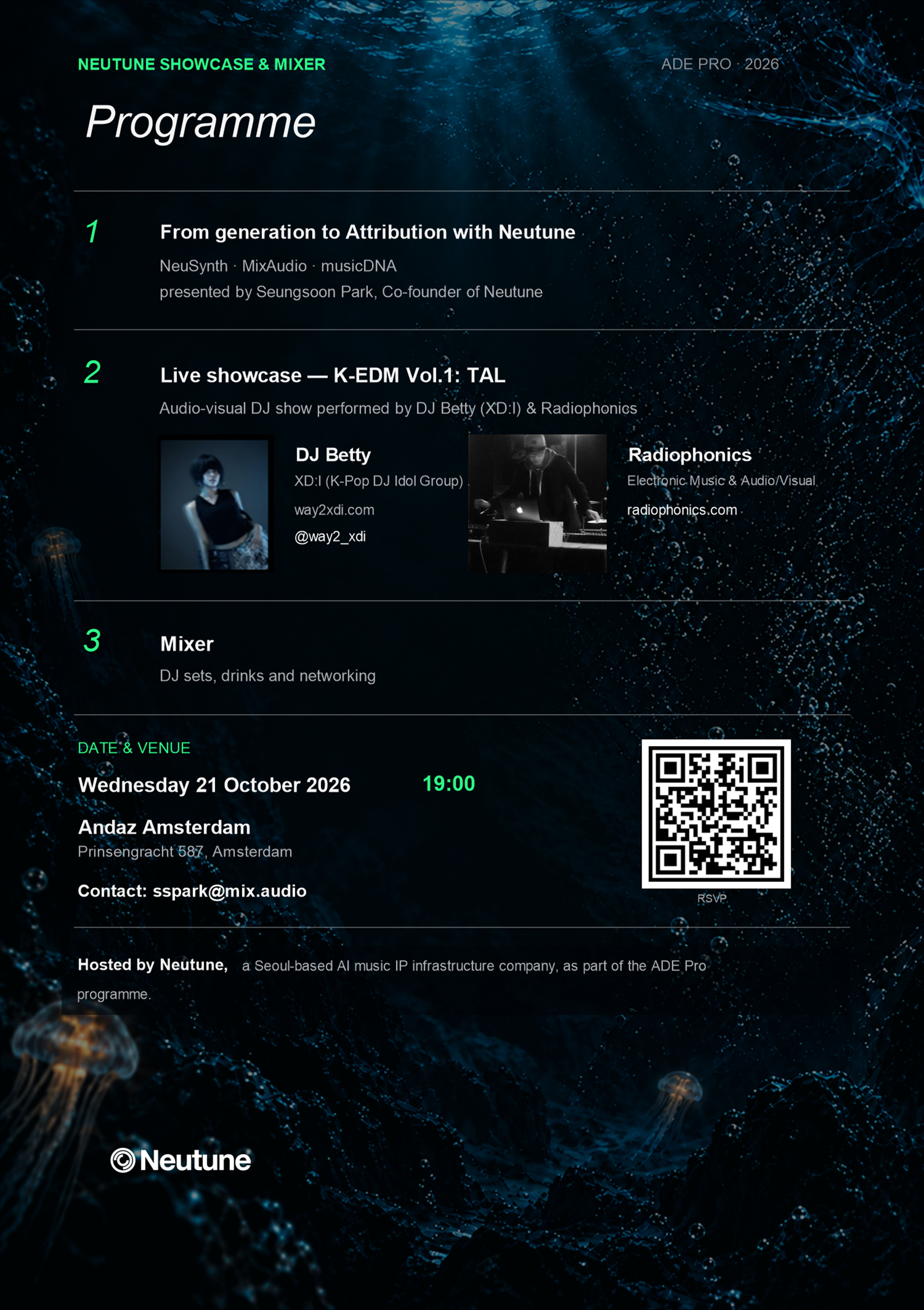 Neutune Showcase & Mixer programme